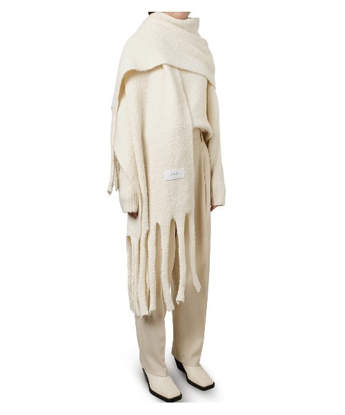 LE CIEL BLEU(ルシェルブルー)の「Roop Yarn Knit Stole(ストール/ショール・レディース・ホワイト/イエロー/ブルー・36)」の9枚目の写真