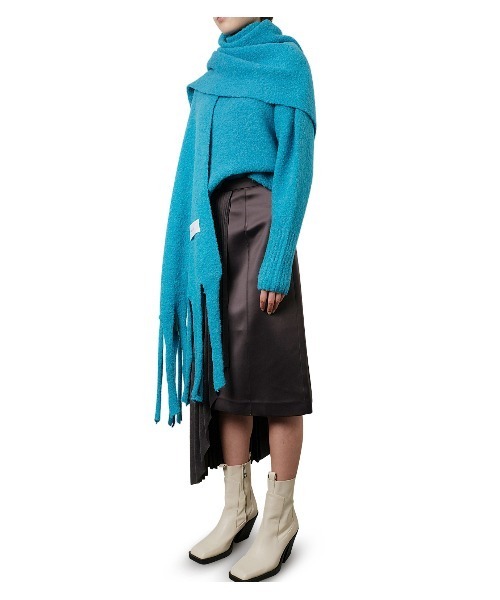 LE CIEL BLEU(ルシェルブルー)の「Roop Yarn Knit Stole(ストール/ショール・レディース・ホワイト/イエロー/ブルー・36)」の16枚目の写真