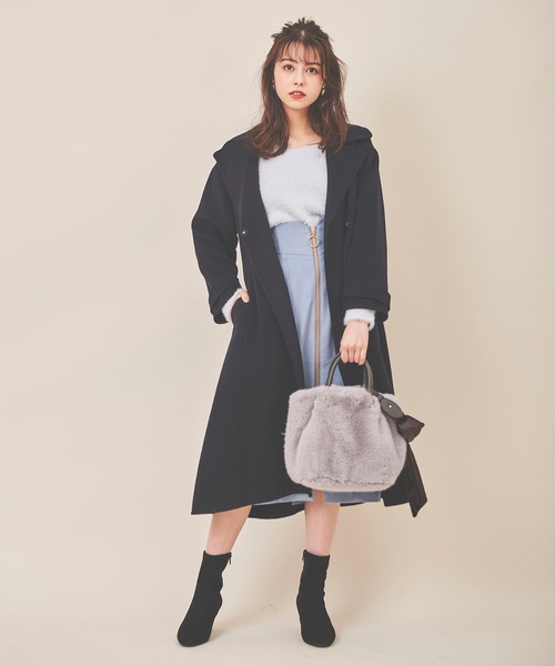 31 Sons de mode(トランテアン ソン ドゥ モード)の「リバーロングコート(その他アウター・レディース・ネイビー/サックスブルー/ピンク・38/36)」の2枚目の写真