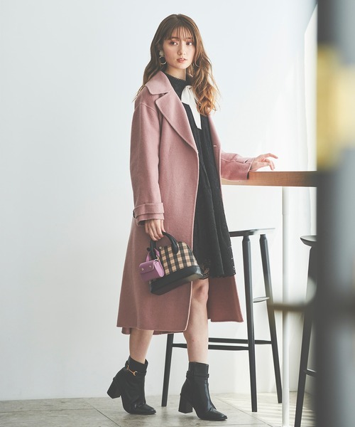 31 Sons de mode(トランテアン ソン ドゥ モード)の「リバーロングコート(その他アウター・レディース・ネイビー/サックスブルー/ピンク・38/36)」の1枚目の写真