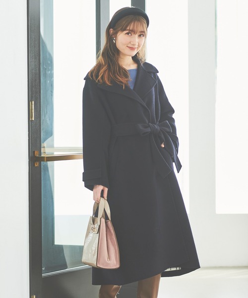 31 Sons de mode(トランテアン ソン ドゥ モード)の「リバーロングコート(その他アウター・レディース・ネイビー/サックスブルー/ピンク・38/36)」の4枚目の写真