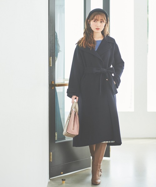 31 Sons de mode(トランテアン ソン ドゥ モード)の「リバーロングコート(その他アウター・レディース・ネイビー/サックスブルー/ピンク・38/36)」の5枚目の写真