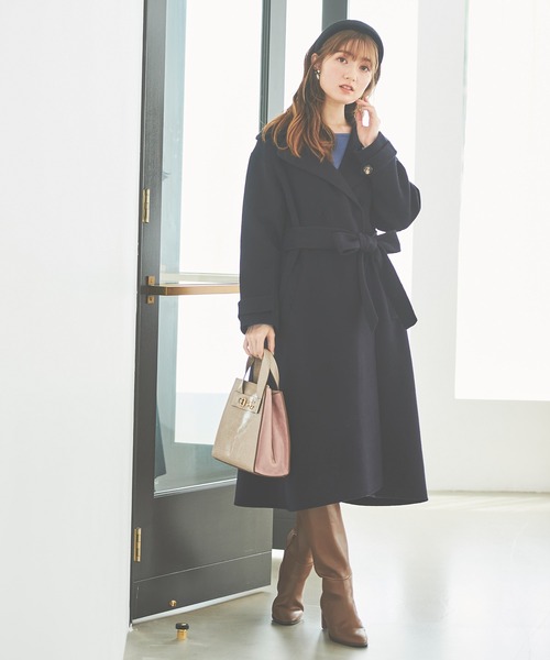 31 Sons de mode(トランテアン ソン ドゥ モード)の「リバーロングコート(その他アウター・レディース・ネイビー/サックスブルー/ピンク・38/36)」の6枚目の写真