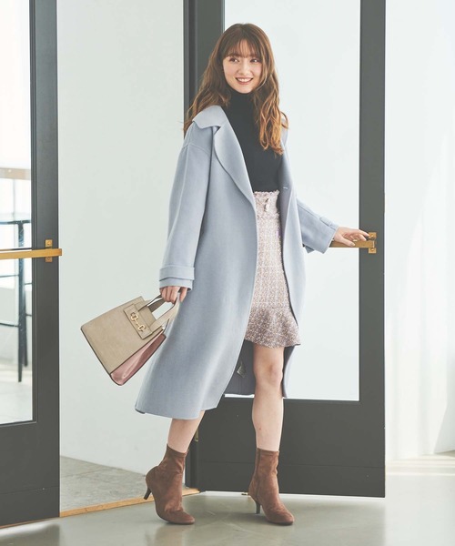 31 Sons de mode(トランテアン ソン ドゥ モード)の「リバーロングコート(その他アウター・レディース・ネイビー/サックスブルー/ピンク・38/36)」の11枚目の写真