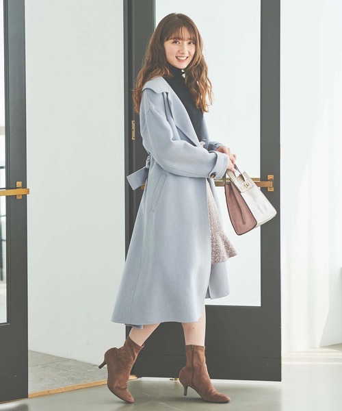 31 Sons de mode(トランテアン ソン ドゥ モード)の「リバーロングコート(その他アウター・レディース・ネイビー/サックスブルー/ピンク・38/36)」の12枚目の写真