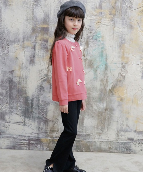 Bee des Bee（ビーデスビー）の「フロントリボンカーディガン（カーディガン/ボレロ・キッズ・ブラック/ブルーグレー/ブラウン/グレイッシュベージュ/ミント/ラベンダー/コーラルピンク/アイボリー/チャコール/グリーン系/ベージュ系/ピンク系/パープル系・100cm/110cm/120cm/130cm/140cm/150cm）」の19枚目の写真