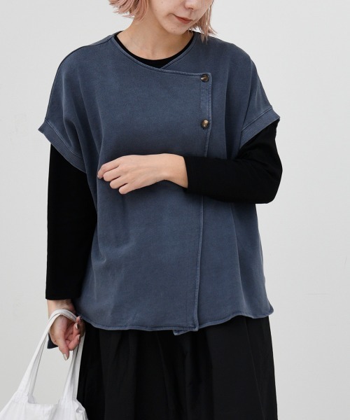 LUPILIEN(ルピリアン)の「裏毛ピグメントバイオ加工ベスト(ベスト・レディース・チャコールグレー/ブルー/アイボリー・FREE)」の11枚目の写真