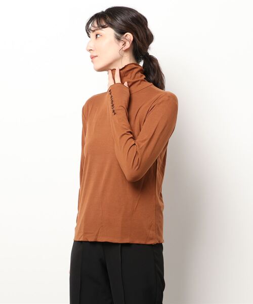 チャイハネ（チャイハネ）の「【チャイハネ】yul ハイネック刺繍トップス（Tシャツ/カットソー・レディース・ホワイト/ブラウン・FREE）」の12枚目の写真