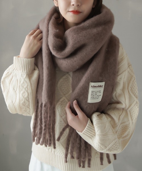 SPINNS（スピンズ）の「無地 起毛大判ストール（マフラー）」 - WEAR