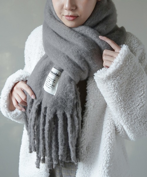 SPINNS（スピンズ）の「無地 起毛大判ストール（マフラー）」 - WEAR