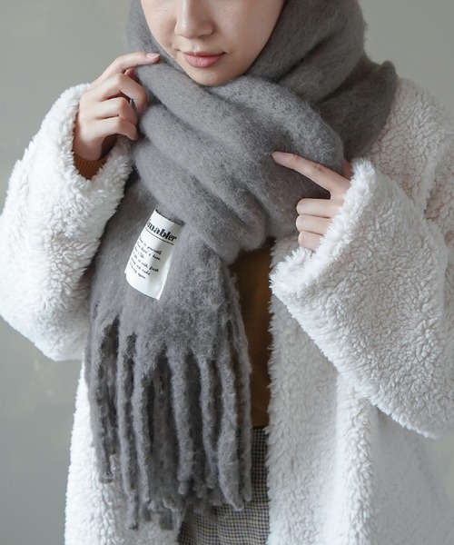 SPINNS（スピンズ）の「無地 起毛大判ストール（マフラー）」 - WEAR