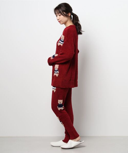 aimerfeel(エメフィール)の「×【アウトレット】モチーフ モールニット 上下セット (男女兼用サイズ)(ルームウェア/パジャマ・レディース・ボルドー/オフホワイト/チャコールグレー/ピンク/ネイビー・LARGE/MEDIUM)」の7枚目の写真