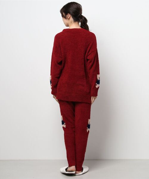 aimerfeel(エメフィール)の「×【アウトレット】モチーフ モールニット 上下セット (男女兼用サイズ)(ルームウェア/パジャマ・レディース・ボルドー/オフホワイト/チャコールグレー/ピンク/ネイビー・LARGE/MEDIUM)」の6枚目の写真