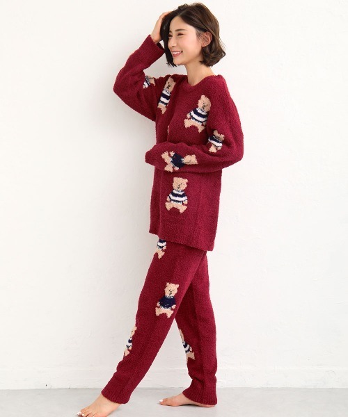 aimerfeel(エメフィール)の「×【アウトレット】モチーフ モールニット 上下セット (男女兼用サイズ)(ルームウェア/パジャマ・レディース・ボルドー/オフホワイト/チャコールグレー/ピンク/ネイビー・LARGE/MEDIUM)」の14枚目の写真