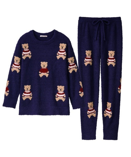 aimerfeel(エメフィール)の「×【アウトレット】モチーフ モールニット 上下セット (男女兼用サイズ)(ルームウェア/パジャマ・レディース・ボルドー/オフホワイト/チャコールグレー/ピンク/ネイビー・LARGE/MEDIUM)」の21枚目の写真