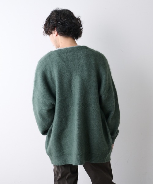 CIAOPANIC TYPY(チャオパニックティピー)の「【ZOZOTOWN限定】【ユニセックス】モヘアライクジャガードニットカーディガン(カーディガン/ボレロ・メンズ・ブラック/ネイビー/サックスブルー/オレンジ/グリーン/サンドベージュ・MEDIUM/LARGE)」の10枚目の写真