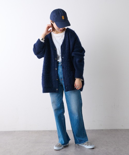 CIAOPANIC TYPY(チャオパニックティピー)の「【ZOZOTOWN限定】【ユニセックス】モヘアライクジャガードニットカーディガン(カーディガン/ボレロ・メンズ・ブラック/ネイビー/サックスブルー/オレンジ/グリーン/サンドベージュ・MEDIUM/LARGE)」の14枚目の写真