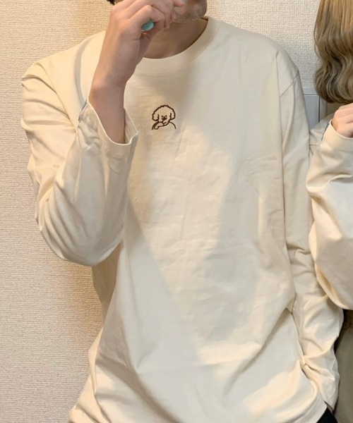 spoon store(スプーンストア)の「【tomboniaコラボ】"ふたりでひとつ" わんこロンT(Tシャツ/カットソー・レディース・ブラウン系その他/ベージュ系その他/ブラウン系その他2/ベージュ系その他2・MEDIUM/LARGE/X-LARGE)」の3枚目の写真