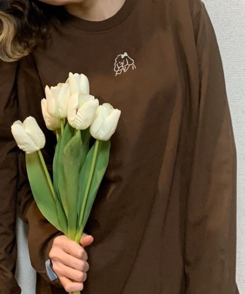 spoon store(スプーンストア)の「【tomboniaコラボ】"ふたりでひとつ" わんこロンT(Tシャツ/カットソー・レディース・ブラウン系その他/ベージュ系その他/ブラウン系その他2/ベージュ系その他2・MEDIUM/LARGE/X-LARGE)」の2枚目の写真