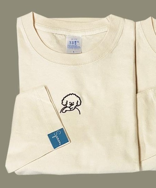spoon store(スプーンストア)の「【tomboniaコラボ】"ふたりでひとつ" わんこロンT(Tシャツ/カットソー・レディース・ブラウン系その他/ベージュ系その他/ブラウン系その他2/ベージュ系その他2・MEDIUM/LARGE/X-LARGE)」の7枚目の写真