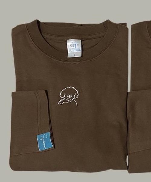 spoon store(スプーンストア)の「【tomboniaコラボ】"ふたりでひとつ" わんこロンT(Tシャツ/カットソー・レディース・ブラウン系その他/ベージュ系その他/ブラウン系その他2/ベージュ系その他2・MEDIUM/LARGE/X-LARGE)」の9枚目の写真