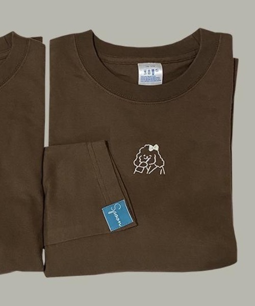spoon store(スプーンストア)の「【tomboniaコラボ】"ふたりでひとつ" わんこロンT(Tシャツ/カットソー・レディース・ブラウン系その他/ベージュ系その他/ブラウン系その他2/ベージュ系その他2・MEDIUM/LARGE/X-LARGE)」の11枚目の写真
