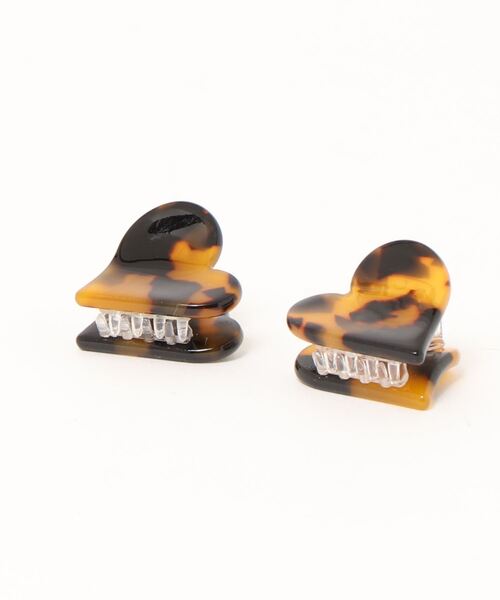 Chico（チコ）の「ハートミニクリップ2点SET（バレッタ/ヘアクリップ・レディース・ブラウン/アイボリー・FREE）」の6枚目の写真