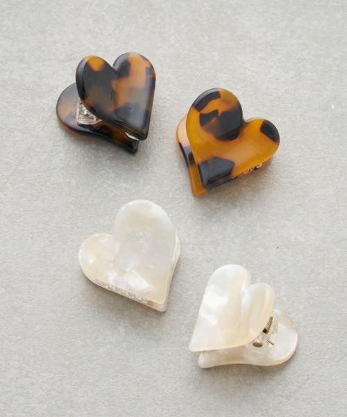 Chico（チコ）の「ハートミニクリップ2点SET（バレッタ/ヘアクリップ・レディース・ブラウン/アイボリー・FREE）」の5枚目の写真