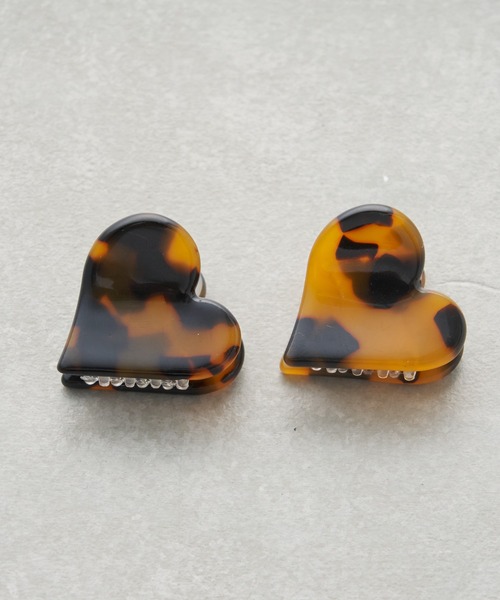 Chico（チコ）の「ハートミニクリップ2点SET（バレッタ/ヘアクリップ・レディース・ブラウン/アイボリー・FREE）」の3枚目の写真