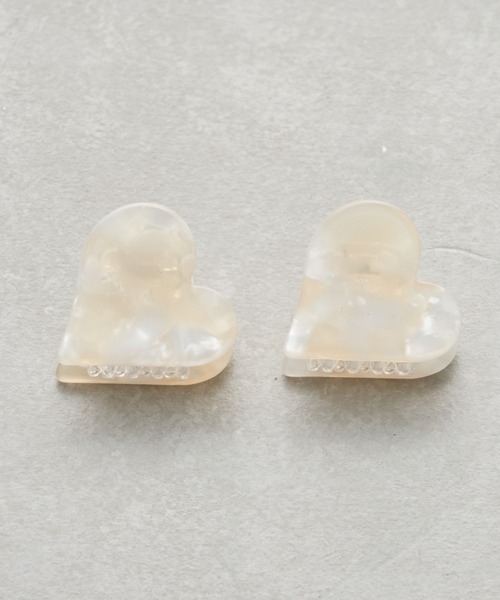 Chico（チコ）の「ハートミニクリップ2点SET（バレッタ/ヘアクリップ・レディース・ブラウン/アイボリー・FREE）」の4枚目の写真