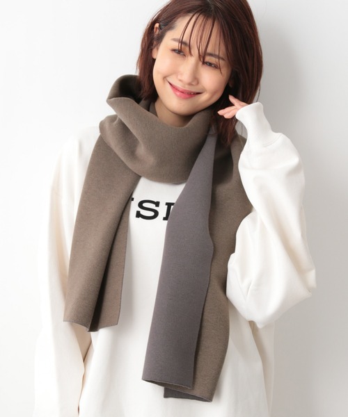 GLOBAL WORK（グローバルワーク）の「ヤミツキニットマフラー/229681（マフラー・メンズ・チャコールグレー/ネイビー/ライトベージュ・FREE）」の16枚目の写真