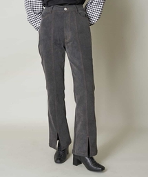 センタースリットデニムフレアパンツ