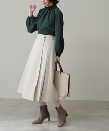 N.（N. Natural Beauty Basic） | ◆配色ステッチラップ風プリーツスカート(スカート)