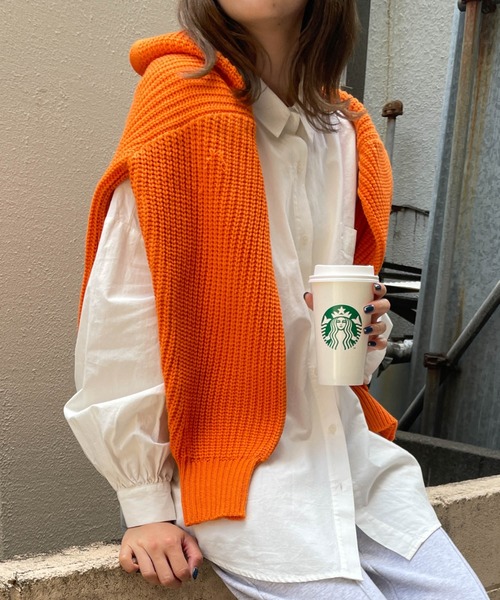 WEGO(ウィゴー)の「WEGO/ボリュームスリーブBIGシャツ(シャツ/ブラウス・レディース・その他1/グリーン系その他4/ブルー系その他4/ホワイト・FREE)」の7枚目の写真