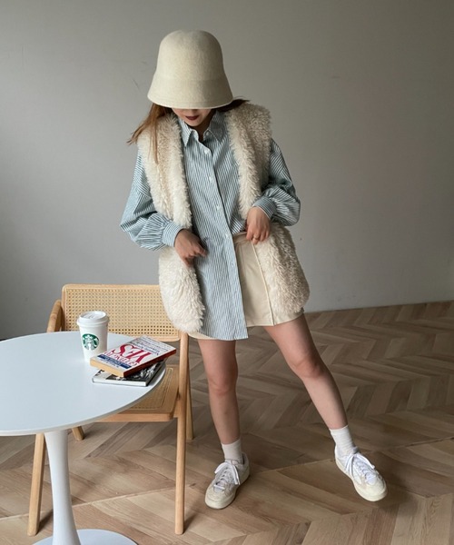 WEGO(ウィゴー)の「WEGO/ボリュームスリーブBIGシャツ(シャツ/ブラウス・レディース・その他1/グリーン系その他4/ブルー系その他4/ホワイト・FREE)」の22枚目の写真