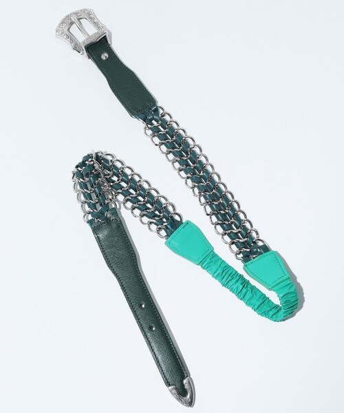 TOGA PULLA（トーガ　プルラ）の「【TOGA PULLA/トーガプルラ】ウェスタンチェーンベルト TP21-AH265（ベルト・レディース・ホワイト/ブラック/グリーン・FREE）」の3枚目の写真