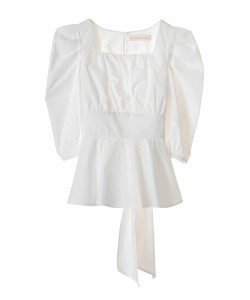 31 Sons de mode（トランテアン　ソン　ドゥ　モード）の「バックリボンペプラムブラウス（シャツ/ブラウス・レディース・ローズ/オフホワイト/イエロー・36）」の10枚目の写真