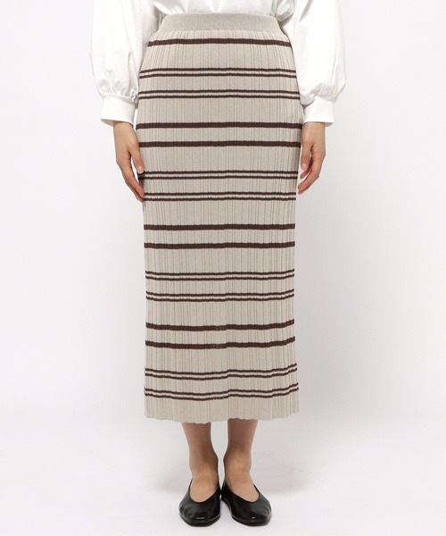 LEPSIM（レプシィム）の「12ゲージリブアミガラスカート　268212（スカート・レディース・チャコールグレー/グレイッシュベージュ/カーキ・FREE）」の7枚目の写真