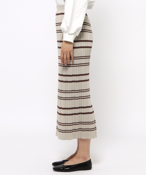 LEPSIM（レプシィム）の「12ゲージリブアミガラスカート　268212（スカート・レディース・チャコールグレー/グレイッシュベージュ/カーキ・FREE）」の8枚目の写真