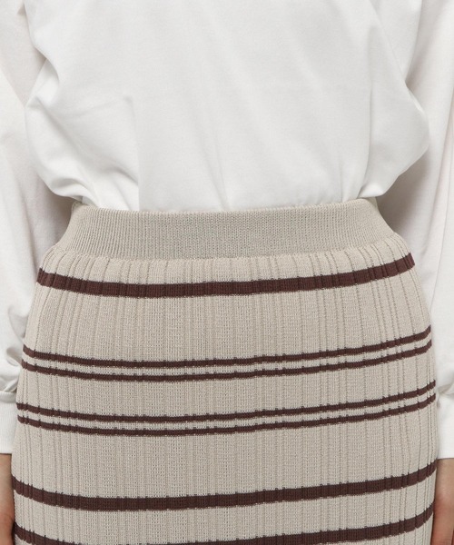 LEPSIM（レプシィム）の「12ゲージリブアミガラスカート　268212（スカート・レディース・チャコールグレー/グレイッシュベージュ/カーキ・FREE）」の10枚目の写真