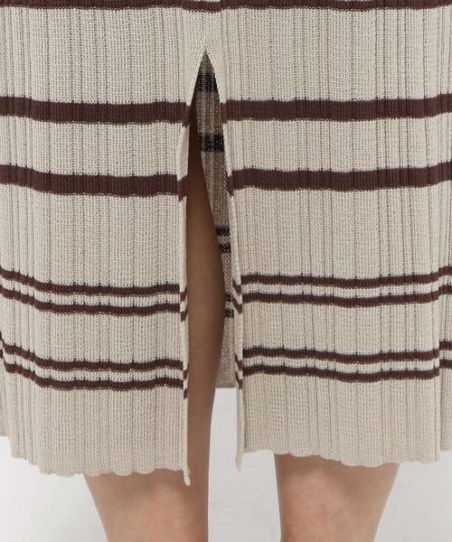 LEPSIM（レプシィム）の「12ゲージリブアミガラスカート　268212（スカート・レディース・チャコールグレー/グレイッシュベージュ/カーキ・FREE）」の11枚目の写真