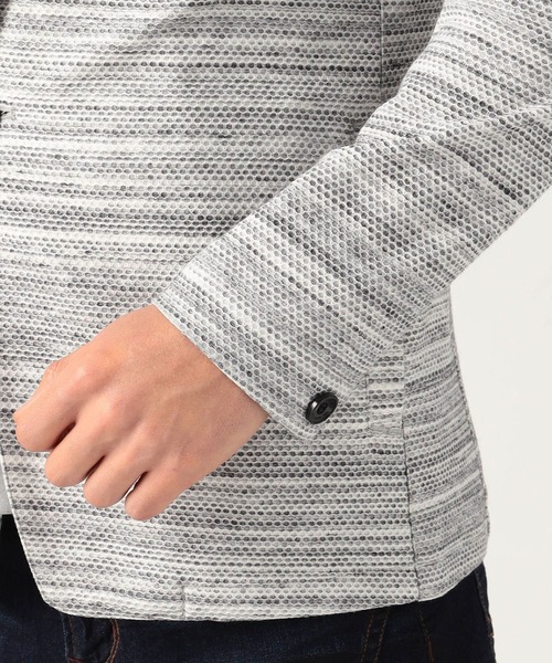 NICOLE CLUB FOR MEN（ニコルクラブフォーメン）の「ハニカムジャカードカーデジャケット（その他アウター・メンズ・ブルー/ブラック/モカ・MEDIUM/X-LARGE/LARGE）」の7枚目の写真