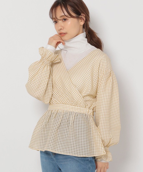 mysty woman(ミスティウーマン)の「チェックカシュクール2WAYブラウス 273527(シャツ/ブラウス・レディース・ブラック/ベージュ/イエロー・FREE)」の21枚目の写真