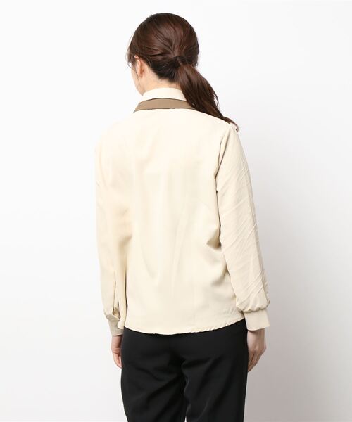 VIBGYOR Women（ヴィブジョー　ウィメン）の「【KOREA SELECT】リボンタイ付き バイカラー シャツ（シャツ/ブラウス・レディース・ホワイト/ブラック/ベージュ・FREE）」の15枚目の写真