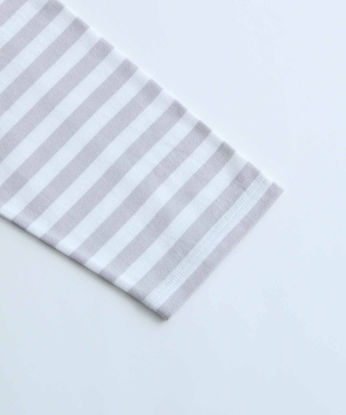 agnes b.（アニエスベー）の「【agnes b. pour ADAM ET ROPE'】ロングスリーブボーダーＴシャツ（Tシャツ/カットソー・メンズ・ピンク/グリーン/オレンジ/グレー/ネイビー/ブルー・L/XL）」の9枚目の写真