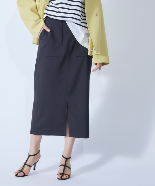 ROPE'(ロペ)の「【秋にも使える】ポケット付きタイトスカート/22SS(スカート・レディース・ベージュ/ネイビー/ブルー系その他4/ピンク/オレンジ・36/38)」の3枚目の写真