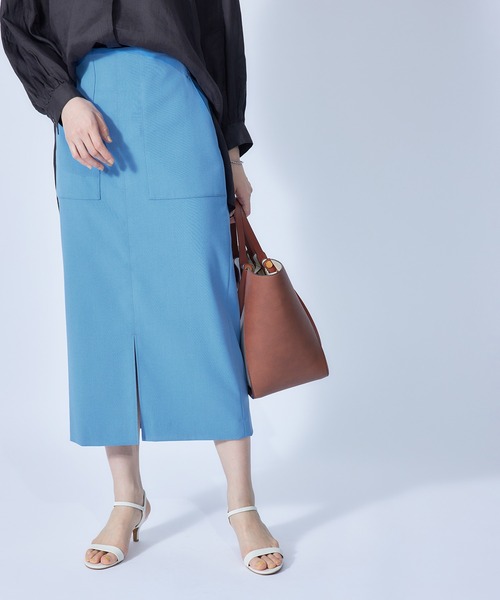 ROPE'(ロペ)の「【秋にも使える】ポケット付きタイトスカート/22SS(スカート・レディース・ベージュ/ネイビー/ブルー系その他4/ピンク/オレンジ・36/38)」の4枚目の写真