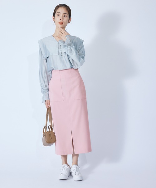 ROPE'(ロペ)の「【秋にも使える】ポケット付きタイトスカート/22SS(スカート・レディース・ベージュ/ネイビー/ブルー系その他4/ピンク/オレンジ・36/38)」の8枚目の写真