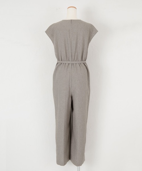 リネンライクヘンリーネックオールインワン