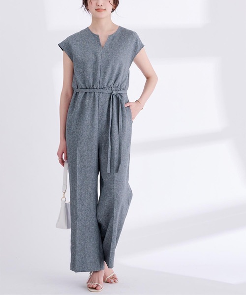 UR'S（ユアーズ）の「リネンライクヘンリーネックオールインワン（つなぎ/オールインワン・レディース・サンドベージュ/グリーン/ブラック/グリーン系その他/アイボリー/ブルー系その他・L/M/S）」の18枚目の写真